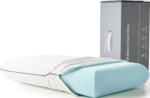Weekender Cooling Gel Memory Foam Pillow for Sleeping – Standard Size, Ventilated Cooling Pillow for Side & Back Sleepers, Neck & Shoulder Support, Medium Firm, Washable Cover