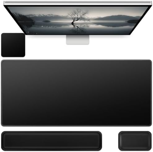 4-in-1 Mouse Pad Black, Mouse Pad with Wrist Rest