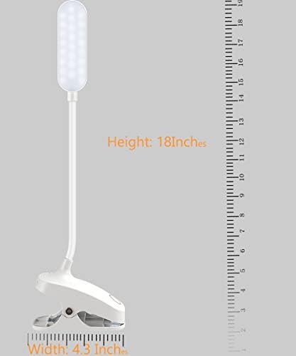 COLORLIFE Desk Lamp Clip On Light-7W 2600mAH Flexible Gooseneck Battery Operated Rechargeable Reading Lamp with Clamp & Stepless Brightness for Desk,Piano,Bed Headboard and Computers