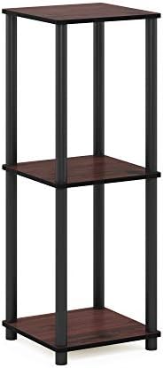 Furinno Turn-N-Tube Night Stand Set of 2, 2-Tier Nightstand, Dark Cherry