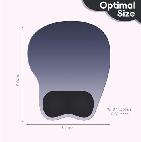Ergonomic Mouse Pad,Non Slip Mousepad Wrist Rest Support for Office, Computer, Laptop & Mac(A-Black Grey)