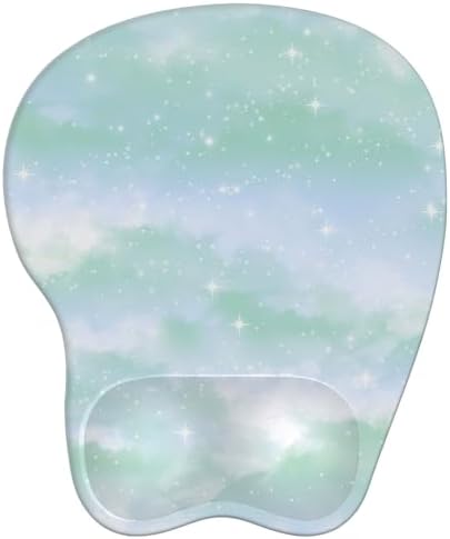 Mouse Pad with Wrist Rest Ergonomic Mouse Pad with Comfortable M-Shape Pain Relief Wrist Support Non-Slip PU Base Mousepad for Laptop, Office & Home (Fresh Forest)