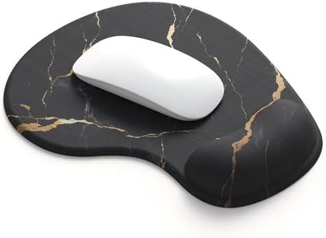 Office Mousepad with Gel Wrist Support - Ergonomic Gaming Desktop Mouse Pad Wrist Rest - Design Gamepad Mat Rubber Base for Laptop Computer -Silicone Non-Slip Special-Textured Surface (15MarbleB)