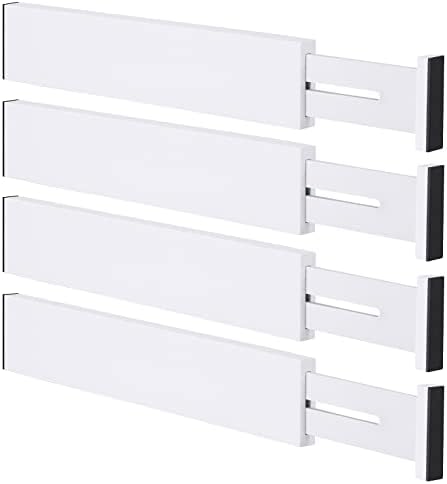 Bamboo Drawer Dividers, Adjustable Drawer Organizers, Fits 12.6–16" Drawers