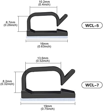XHF 120PCS 3/4” Black Adhesive Cable Wire Wall Light Clips, Cord Holder