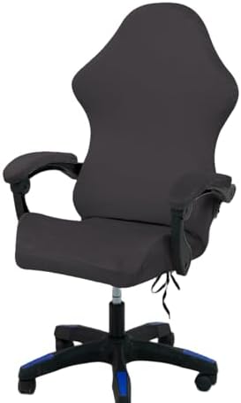 Gaming Chair Cover Set with Armrest Covers, Velvet Stretch Slipcover 1-Piece Form Fit Cover & Chair Armres Covers Included（no Chair） (Dark Gray)