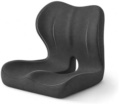 Celnva Orthopedic Seat Cushion – L-Shaped Lumbar Support Memory Foam Comfort for Long Sitting, Ergonomic Support for Office Chair, Wheelchair, Car & Travel (XL Black)