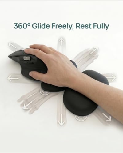 Height-Adjustable Mouse Wrist Rest, Magnetic Palm & Wrist Gliding Support