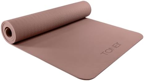 TONE Fitness 1/4" Yoga Mat, Non-Slip Exercise & Pilates Mat with Strap