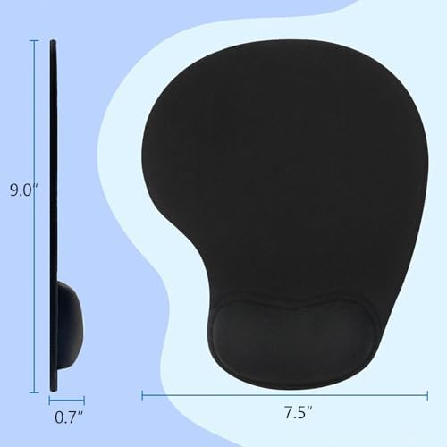Ergonomic Mouse Pad with Wrist Rest, Gel Wrist Support Mousepad, Pain Relief Laptop Computer Mouse Pad, Non-Slip Mouse Pads for Office & Home (Blue)