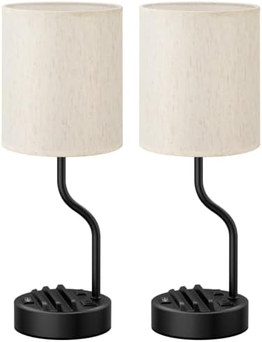 Fenmzee 18" Bedside Lamps for Bedroom Set of 2 - Table Lamp for Nightstand
