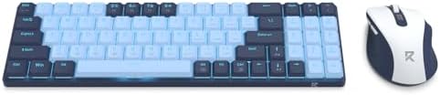 Redragon BS8773 Wireless Keyboard and Mouse Combo, 78 Keys 2.4Ghz Wireless Low-Profile Mechanical Red Switch Keyboard w/Slim Compact Design & Single Blue Backlit, Comfort Grip 2400 DPI Max Mouse