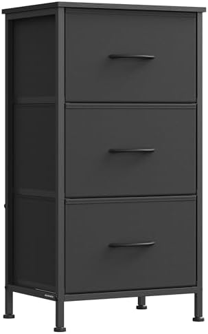 SONGMICS Dresser for Bedroom, Small Dresser with 3 Fabric Drawers