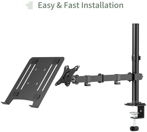 UPGRAVITY Black Laptop Desk Mount for 17 inch Notebook or 14”-32” Monitor