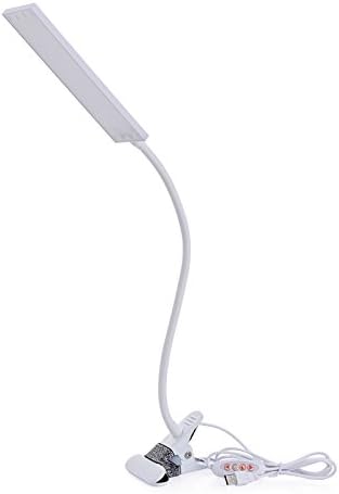LED Desk Lamp Dimmable Eye-Caring Table Lamp Reading Light Office Light Adjustable 3 Color Modes,14 Brightness Levels, Gooseneck Flexible Clip-on Light for Studying, 5W-White