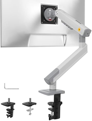NB SmooVex™ Single Monitor Arm for Monitors 17'' to 32 inch, Mechanical Spring Mount Load up to 9 kg, VESA 75/100 mm Monitor-Mount A5 (White)