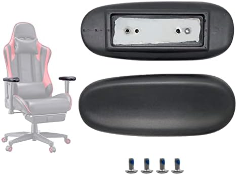 Universal Office Chair Arm Rest Replacement Pads -Ergonomic Arm Pads with 4" Mounting Hole Distance, Soft PU Surface & Durable Steel Inserts – Fits Most Office & Gaming Chairs (Set of 2)