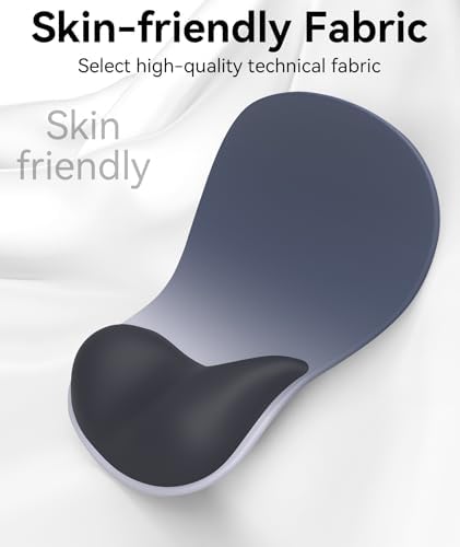 eulps Mouse Pad with Gel Wrist Rest, Ergonomic Comfortable Computer Wrist Support for Laptop, Pain Relief Mousepad with Non-Slip PU Base for Office & Home (Dark Blue)