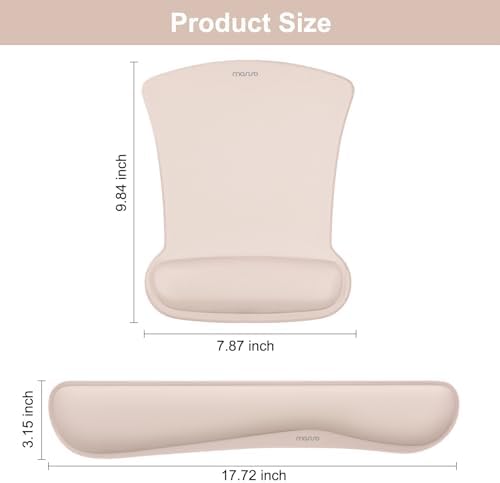 MOSISO Wrist Rest Support for Mouse Pad & Keyboard Set, Apricot