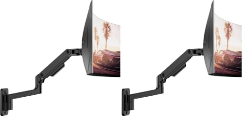 ARES WING Wall Mount Monitor Arm for 17-49 Inch Ultrawide Screens, Black (Pack of 2)