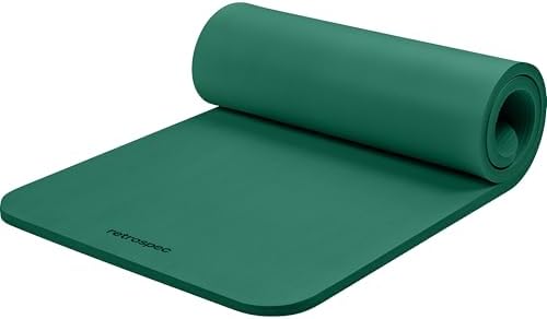 Retrospec Solana Yoga Mat 1" Thick w/Nylon Strap for Men & Women - Non Slip Exercise Mat for Home Yoga, Pilates, Stretching, Floor & Fitness Workouts