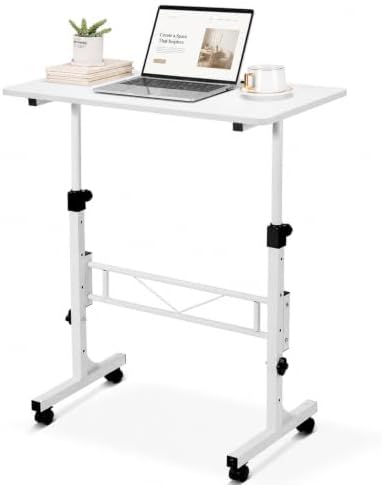 KLSMYHOKI Standing Desk Adjustable Height, Mobile Stand Up Desk with Wheels