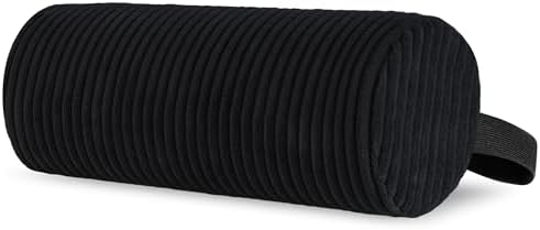 HIGOGOGO Lumbar Roll Lumbar Support Pillow for Office Chairs, Cars, and Gaming Chairs, Back Cushion with Washable Cover & Adjustable Strap to Relieve Back Pain and Improve Posture, 15"x6"x5", Black
