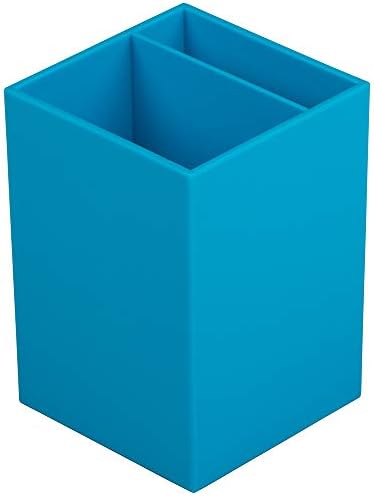 JAM PAPER Plastic Pen Holder - Blue - Desktop Pencil Cup Sold Individually