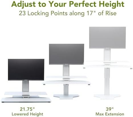 Perfect POSTURE Standing Desk Converter - Single Monitor Riser - 18" Lift