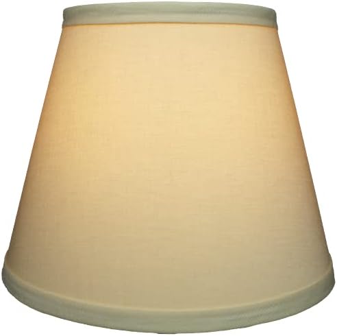FenchelShades.com Lampshade 6" Top x 10" Bottom x 8" Slant Height With Spider Attachment 0.4 Inch Diameter for Lamps With a Harp (Linen Champagne)