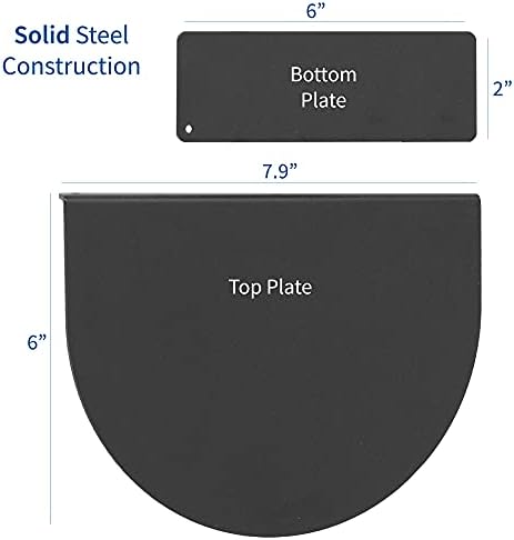 VIVO Steel Reinforcement Bracket Mount Plate for Thin, Glass, and Other Fragile Table Top Surfaces, Compatible with Most Monitor Stand C-Clamp Installations, Anti-Slip No Scratch, Black, STAND-AC01R