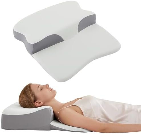 ROYALAY Cervical Neck Pillow for Neck and Shoulder Pain Relief, Ergonomic Memory Foam Core with Cooling Cover, Neck Pillow for Sleeping, Support for Back Sleepers Includes 2 Machine Washable Covers