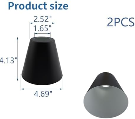 MY MIRONEY 2PCS Black Barrel Metal Lampshade, 4.13" Height