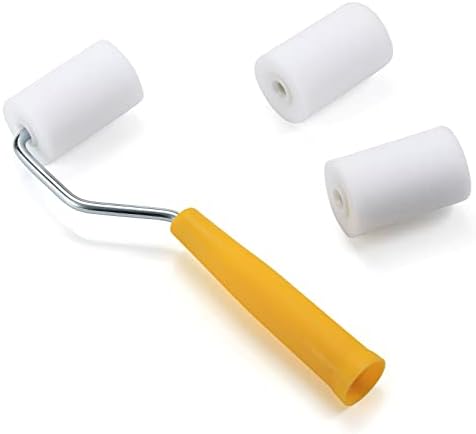 NANJA 2Inch Mini Foam Paint Roller Kit 6 Refills,Tray,Handle for Smooth