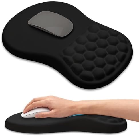 Ergonomic Mouse Pad with Wrist Rest, Memory Foam Wrist Support,Massage Bump
