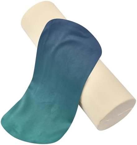Bolster Pillow Cotton Memory Foam Neck Roll Pillow Round Pillow for Chair Small Round Cushion Cervical Support Blue Gradient