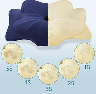 DONAMA Cervical Pillow for Neck and Shoulder Pain Relief, Cooling Contour Memory Foam Pillow, Dual-Height Ergonomic Neck Support Pillow for Side/Back/Stomach Sleepers with Removable Pillowcase