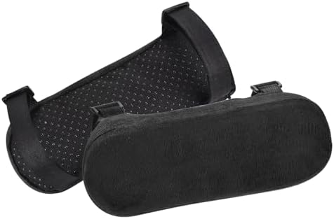 PATIKIL Office Chair Arm Pads, 2 pcs Office Chair Arm Cover Soft Office Chair Armrest Pads Memory Foam Cotton Removable Washable for Desk Computer Gaming, Black