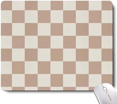 Brown Checkered Mouse Pad with Non-Slip Rubber Base, Modern Aesthetic Mouse Pads for Desk Decorative Gaming Mousepad Desk Accessory for Office