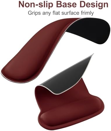 MOSISO Wrist Rest Support for Mouse Pad & Keyboard Set, Wine Red