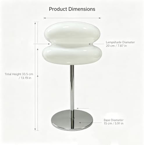 Bedroom Mushroom lamp, Medieval Modern Bedside Table lamp, dimmable Retro Egg Tart Headlight, Unique Home Mushroom Decoration Aesthetic Lovely Living Room Desk lamp (White)