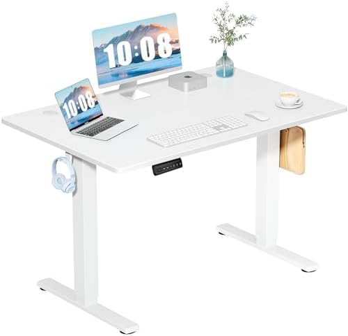 DUMOS 48 Inch Electric Standing Desk, Memory Adjustable Home Office Desk