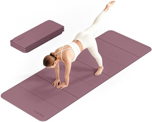PAIDU Foldable Yoga Mat 10mm Thick, 75"x26" Non-Slip Fitness Exercise Mat