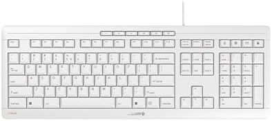 Cherry Stream Keyboard, Wired Keyboard for PC/Laptop, Whisper Quiet Keys, Unique Typing Feel, Slim Design, SX Scissor Switches, USB-A, QWERTY, White