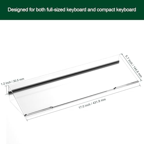Computer Keyboard Stand Holder - Ergonomic Acrylic Keyboard Stand for Desktop Comfortable Keyboard Tray Riser with Silicone Anti-Slip Strip for Home School Office Desk Accessory 2 Pack, Clear