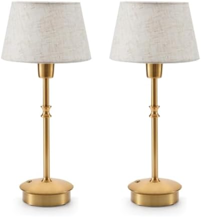 2 Pack Small Cordless Table Lamp, Rechargeable Touch Lamp