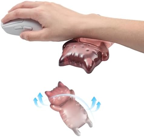 Ergonomic Gel Mouse Wrist Rest – Clear Cute Cat Mouse Wrist Rest