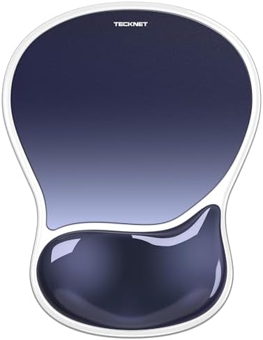 TECKNET Gel Mousepad with Wrist Rest, Ergonomic Mouse Pad, Dark Blue