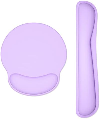 Dapesuom Keyboard Wrist Rest and Mouse Pad with Wrist Support, Cute Memory Foam Cushion for Keyboard and Mouse Set, Ergonomic Pad Rests with Non Slip Base for Easy Typing & Pain Relief, Vanilla Purple