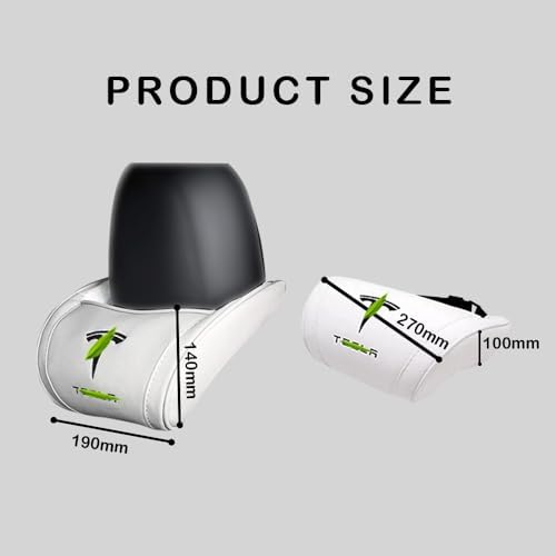 Car Headrest Neck Pillow Support Ergonomic, with Valve Stem Covers Accessory for Driving Seat Fatigue Relief Compatible with Model S X 3 Y & Cybertruck - 2 Pieces